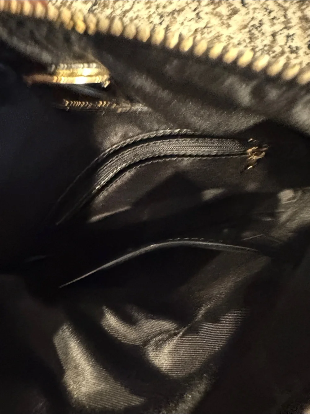 Black Wristlet Clutch with Subtle Monogram